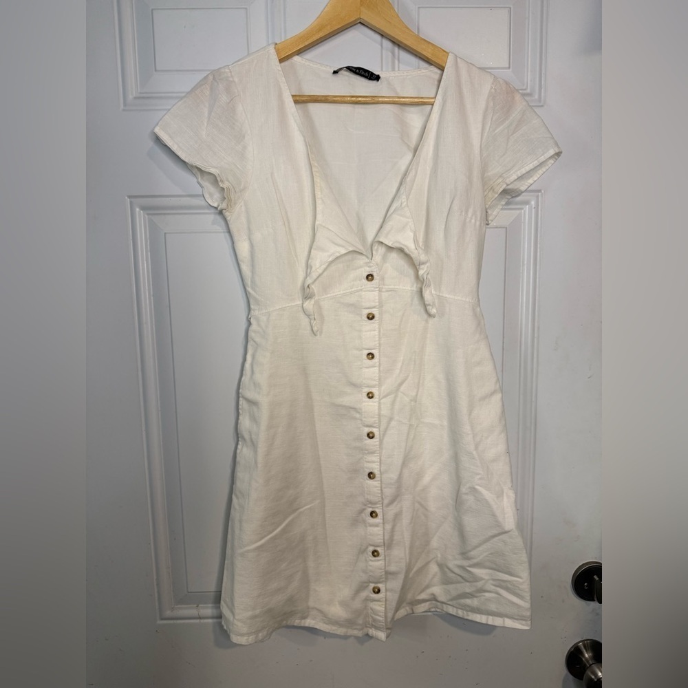 Abercrombie & Fitch White Buttoned Mini Sundress